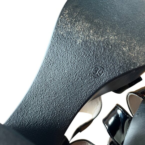 Bruna Jesi Black Leather Italian High Quality Ankle Strap Block Heel Sandals 39 - Picture 8 of 10